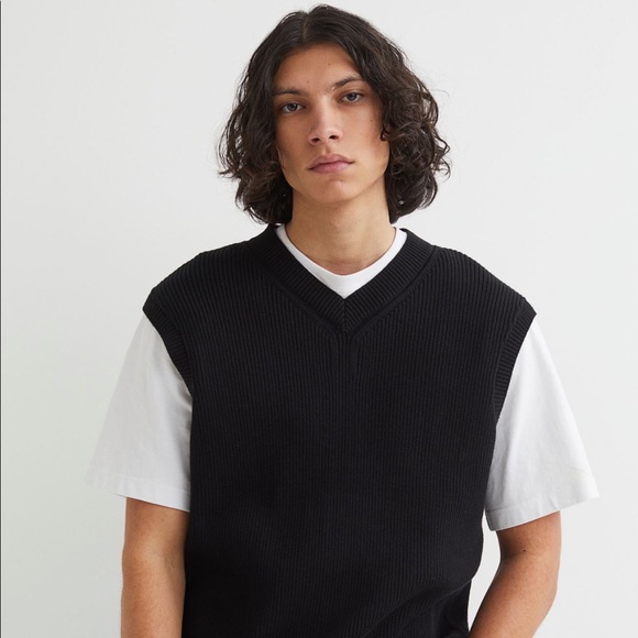 Relaxed Fit Cotton Sweater Vest - Picture 1 of 7